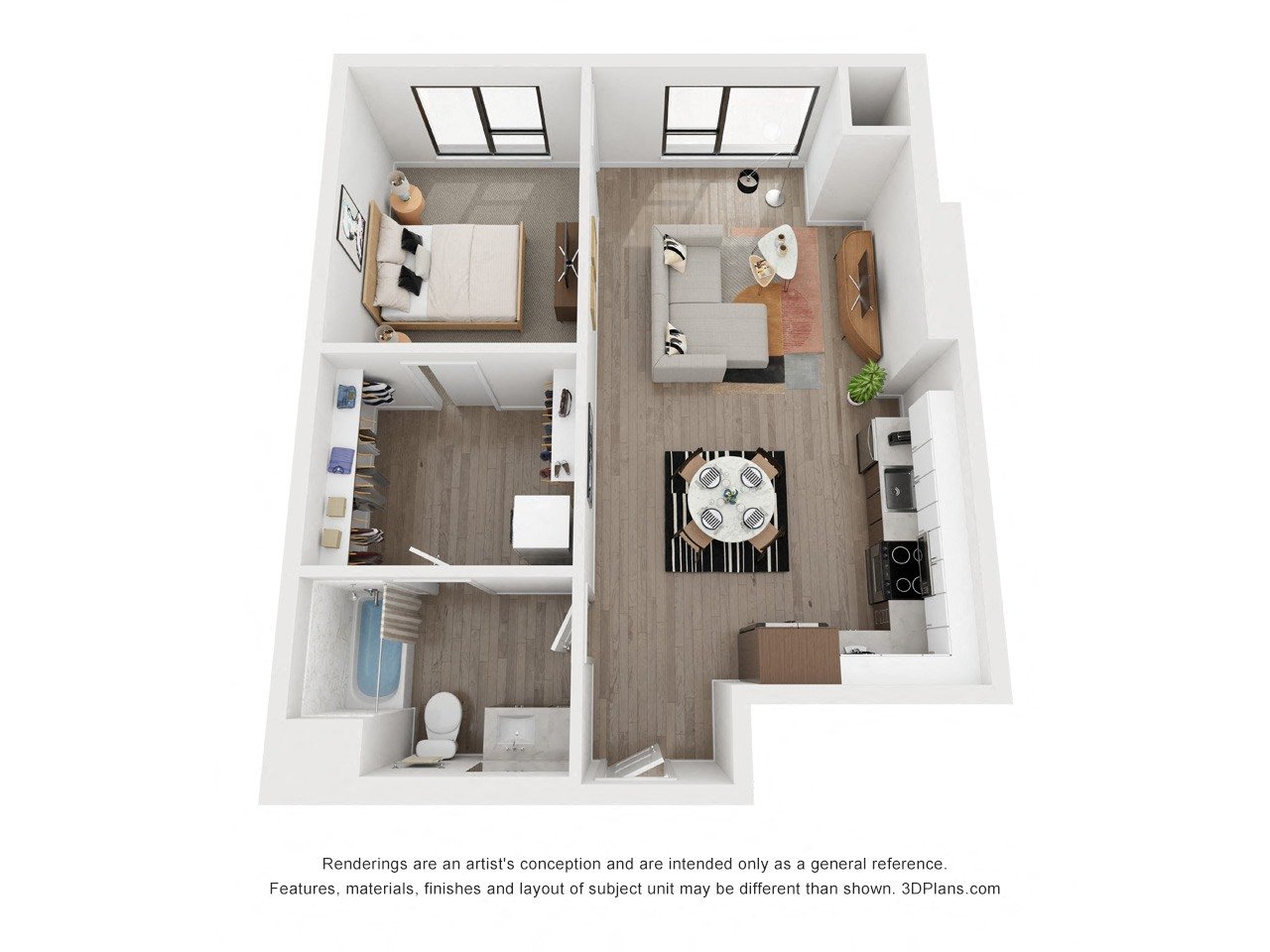 One bedroom floor plan  The Mansion_B6